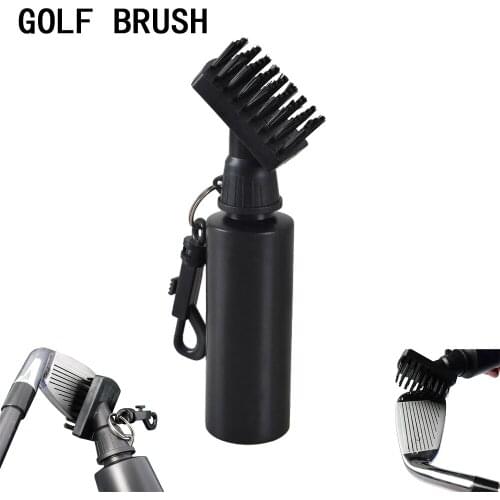 Golf club brush holding water clean putt head golf adis professoinal for golfer practice game with keychain easy to bring black