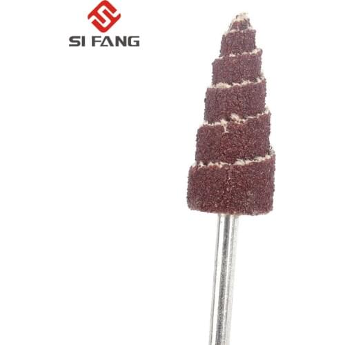 SI FANG 10Pcs~50Pcs 120 Grit 1/8" Shank Diameter Cone Deburring Flap Sanding Polishing Wheel Polishing Rotary Tool New Quality