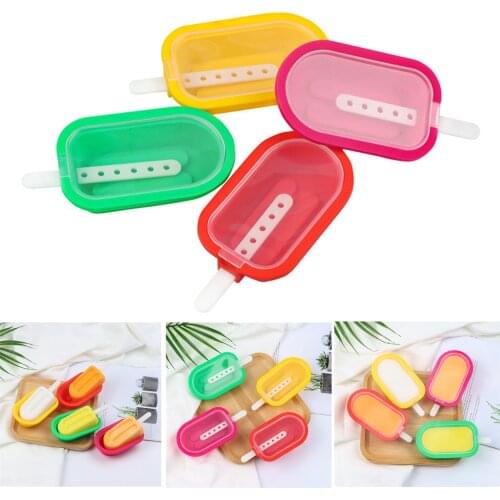 Silicone Ice Cream Mold форма для льда With Cover Diy Ice Cream Tray Creative Ice Making Kitchen Tools For Household Xh8z