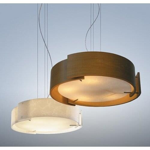 Modern Japanese Wood Circular Pendant Light Restaurant Bedroom Kitchen Hanging Light deco chambre