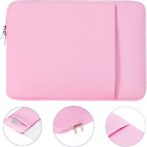 Rainyear Laptop Sleeve Bag Notebook Case Pocket For Acer ASUS HP Dell For Tablet PC Mackbook Air iPad 11 13 14 15 15.6 inch Pink