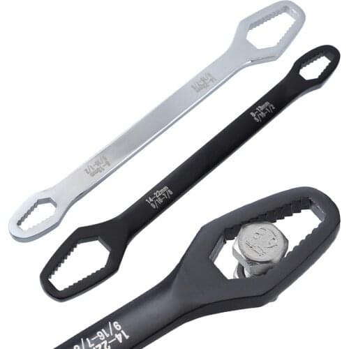 Universal 8-22mm Ratchet Wrench Double-Head Key Set Spanner Screw Nuts Wrenches Repair Hand Tools for Household Car Bicycle