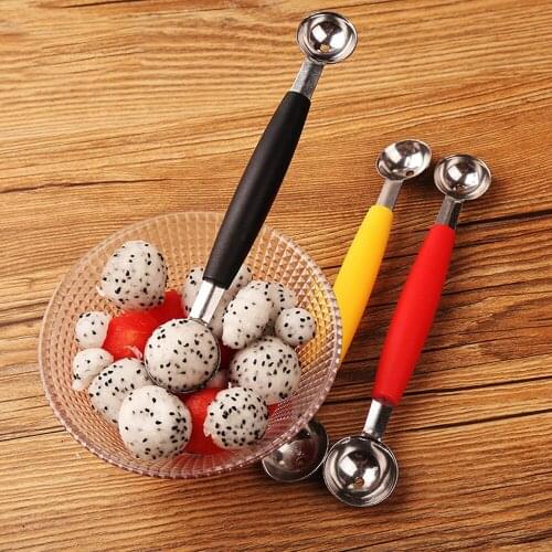 Fruit Digging Device Stainless Steel Spoon Carving Knife Watermelon Digging Ball Spoon Double Head Cute Convenient For Baby