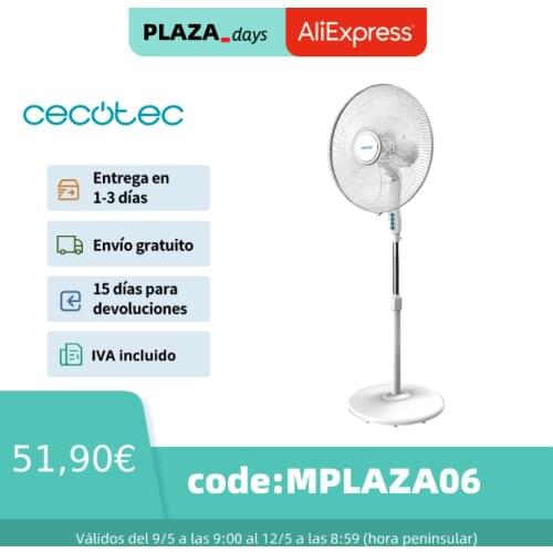 Cecotec Ventilador Energy Silence 600 MAX Flow. 18 Pulgadas(45cm), 6 aspas, Potencia de 70W, Motor de Cobre, 3 velocidades