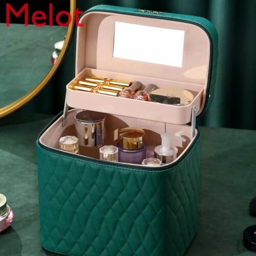 Cosmetic Bag Womens Portable Cosmetic Case Portable Cosmetics Storage Box Travel Large Capacity Box
