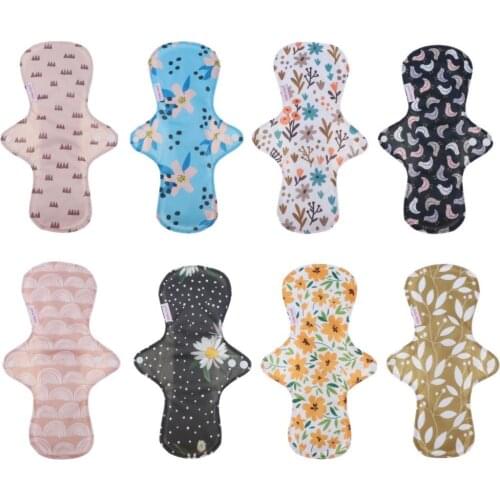 Women Washable Bamboo Charcoal Sanitary Napkin Menstrual Panty Liners Pads Reusable Sanitary Napkin Mama Cloth