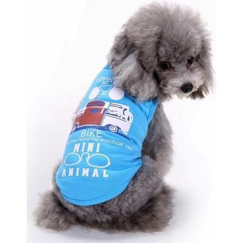 2017 Spring And Summer Dog Clothes Pet Dog Vest Cute Car Bike Shirts Vest Dog Costume Roupas De Cachorro Mascotas for Small Dogs