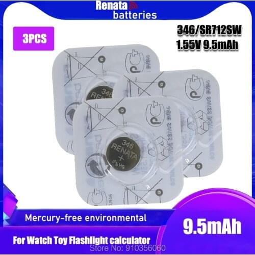 3Pcs/Lot Renata 346 100% Original Brand New LONG LASTING SR712SW SR712 RENATA Watch Battery Button Coin Cell Swiss Made