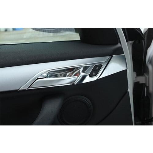 4Pcs ABS Matte Chrome Interior Door Bowl Cover Trim For BMW X1 f48 2016-2018 For BMW X2 F47 2018