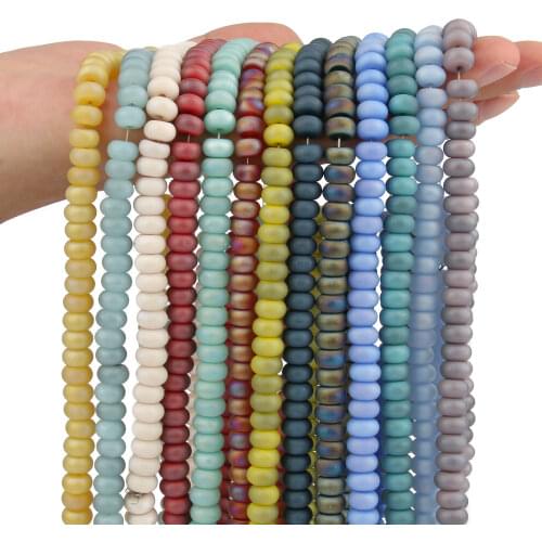 8x5mm Matte AB Coloful Glass Crystal Beads Rondelle Loose Beads For Jewelry Making Supplies DIY Charms Bracelet Necklace 15