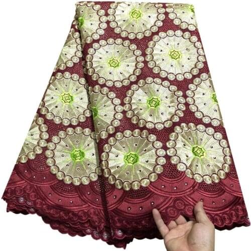 African Dry Lace Fabric Swiss Voile Lace Fabric High Quality With Rhinestones For Man African Cotton Voile Lace Fabric MER01