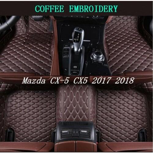 Auto Floor Mats For Mazda CX-5 CX5 2017 2018 Foot Carpets Car Step High Quality Brand New Embroidery Leather Mats