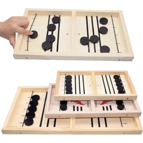 Fast Sling Puck Game Paced Wooden Table Hockey Winner Games Interactive Chess Toys For Adult Children Desktop Battle Board Game