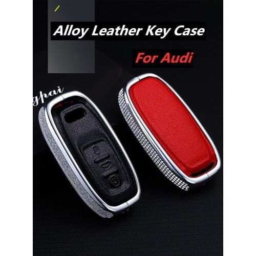 High-Grade Leather Car Key Fob Cover Case for Audi A4 A4L A5 A6 A6L Q5 S5 S7 Protect Shell decoration protection Key Case