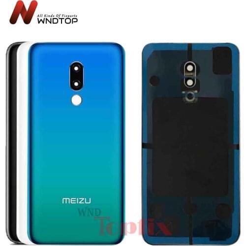 For meizu 16 16th Case Back Glass Rear Door Housing Replacement meizu 16 plus Battery Cover With STICKER Adhesive 16x Back Cover