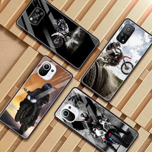 Case for Xiaomi Mi 11 10T Note 10 9 9T 11i Pro 10Lite 5G Poco X3 X2 F3 F2 M2 Pro NFC Glass Cover Moto Cross motorcycle sports