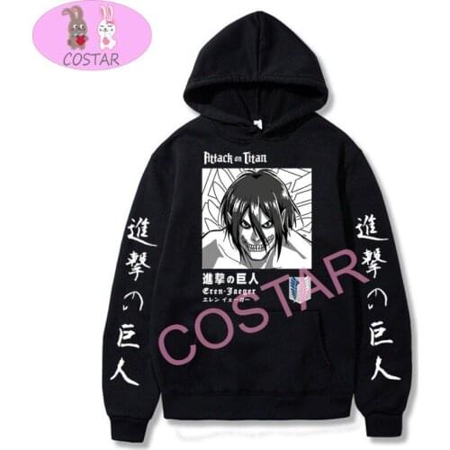COSTAR Anime Attack On Titan Eren Jaeger Fashion Hoodies Pullover Hooded Sweatershirt Unisex