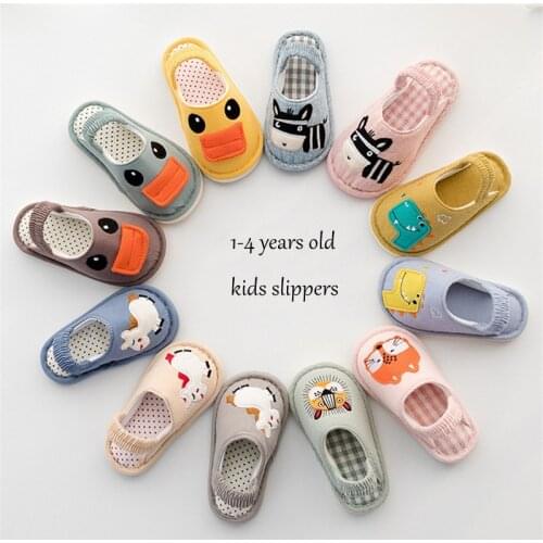 Spring Autumn Children Slippers At Home Non-Slip Indoor Cotton Baby Girls Boys Shoes Kids Toddler Casual Kindergarten Summer New