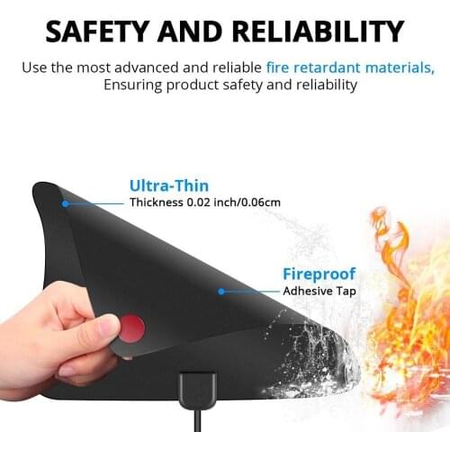 Indoor HDTV Antenna 50 Mile Range Signal Amplifier Indoor Digital Wire ATSC Signal Amplifier Local Free Channel Support All TV