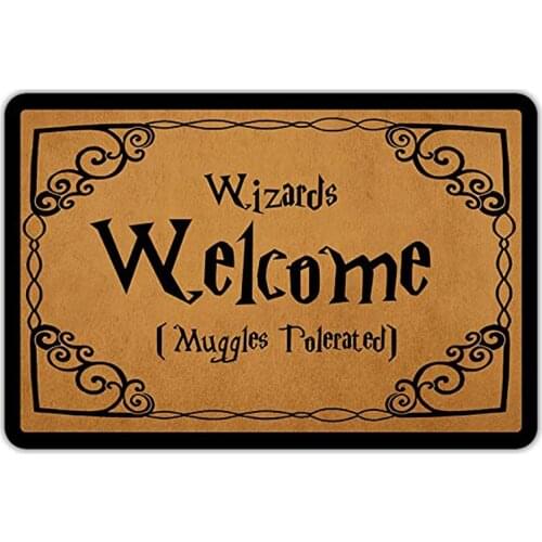 Front Door Mat Entrance Floor Mat Wizards Welcome Muggles Tolerated Funny Doormat Decorative Indoor Outdoor Doormat