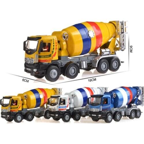 Die-cast 1:50 Scale Alloy Cement Mixer Car Model Simulation Metal Boy Toy Construction Truck Concrete Transport Truck Hot Model