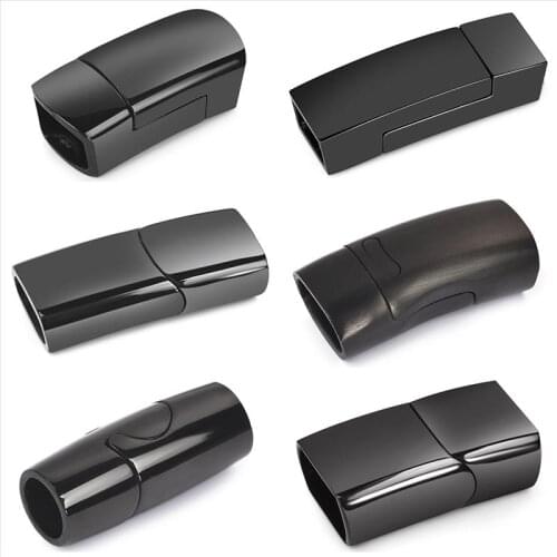 Stainless Steel Magnet Buckle Black Magnetic Clasp Leather Cord Bracelet Connector Components DIY for Jewelry Making Accessories