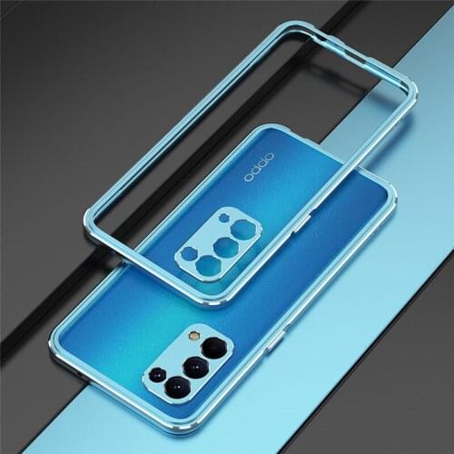 Metal Bumper Phone Case For OPPO Reno 4 Pro Case Armor shockproof Aluminum Cover For OPPO Reno 5 4 3 Pro Protection Back Coques