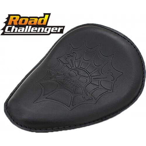 Motorcycle Brown/balck Skull Leather Solo Seat for Harley Dyna Sportster 883 1200 XL Custom Bobber Chopper