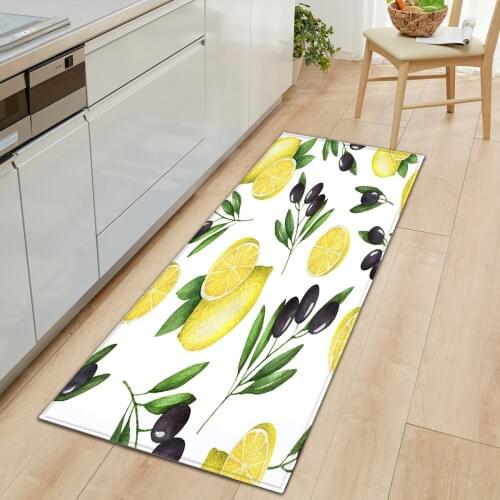 Anti-Slip Lemon Floor Mat Kitchen Carpet Polyester Doormat Kitchen Mat Carpet For Living Room Wrinkle-Resistant Kitchen Rug