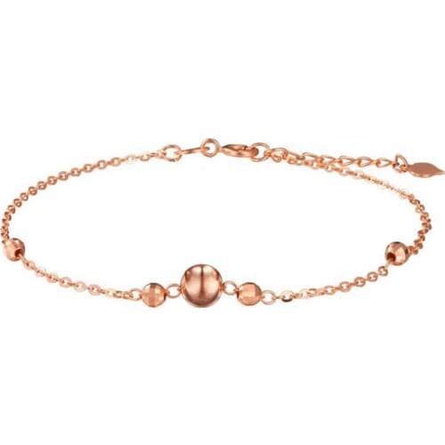 New Arrival AU750 Rose Gold Bracelet O Link Chain Ball Bracelet