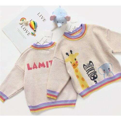 Tonytaobaby Autumn and Winter Clothing New Boys and Girls' Childrens Clothing Cute Animals Pure Cotton Sweater