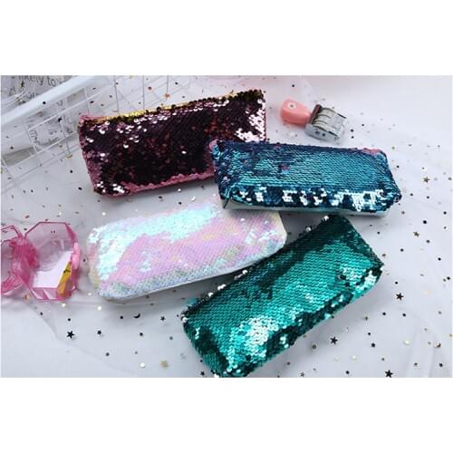 New Stationery Sequins Pencil Box School Supplies Stationery Pencil Case Large Capacity Pencil Box Cute Pencil Box School Tools