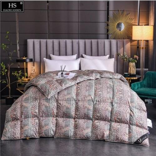 Romantic Waltz Flowers Design Goose Down Quilt Comforter Filling Power 600 Combed Cotton Duvet Winter Blanket OEKO-TEX Certified
