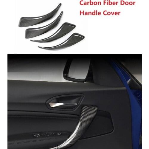 Dry Carbon Fiber Interior Door Handle Cover Frame Car Accessories Fit For BMW F20 116i 118i 120i M135i 4 2012-2016 LHD&RHD