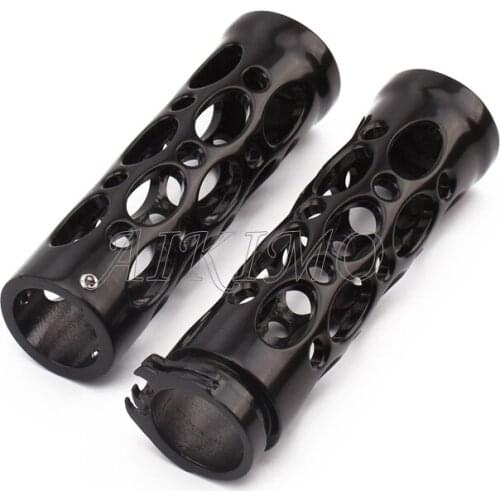 Motorcycles Universal Hand Grips Cruiser Bike 1'' Handlebar Grip Black Hollow Handlebar Hand Grips For Harley For Honda