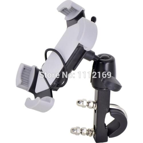Universal Motorcycle Handle Bar Rail Mount Phone Holder Cradle Stand for 4-5.5 Inch Mobile Phones and GPS