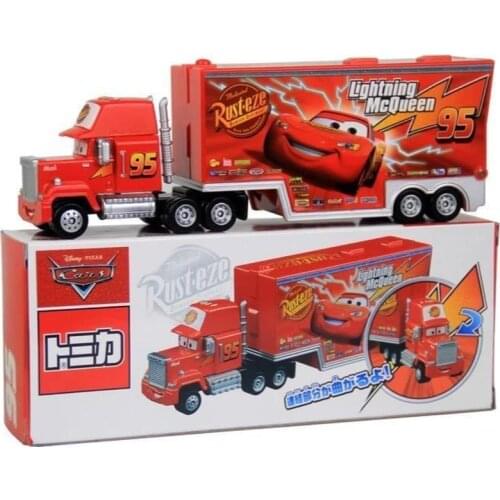 With Original Box Disney Pixar 3 Lightning McQueen Jackson Storm Mack Uncle Truck 1:55 Diecast Model Car Train Set Toys for Boys