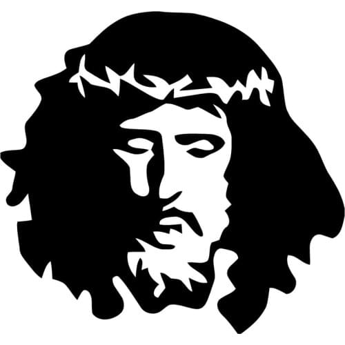 12cm*11.3cm Jesus Face Christian Religion Glass Car Window Sticker Vinyl Decal Black/Silver S6-3408