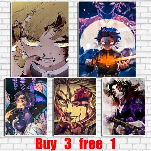 Japanese Anime Devil Killer Cool Retro Kraft Paper Bar Office Home Art Wall Stickers