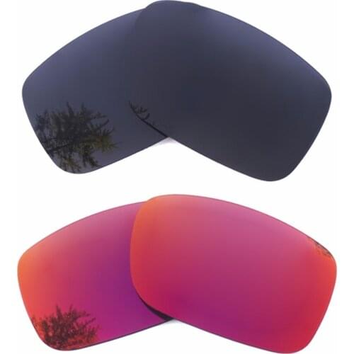 Black & Midnight Sun Mirrored Polarized Replacement Lenses for Crankshaft Frame 100% UVA & UVB