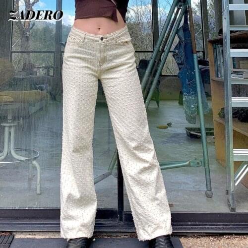 Women Jeans Y2K Floral Vintage Fashion Egirl Streetwear Ripped Baggy Boyfriend Jeans Female Summer Denim Pants Wide Leg Trousers