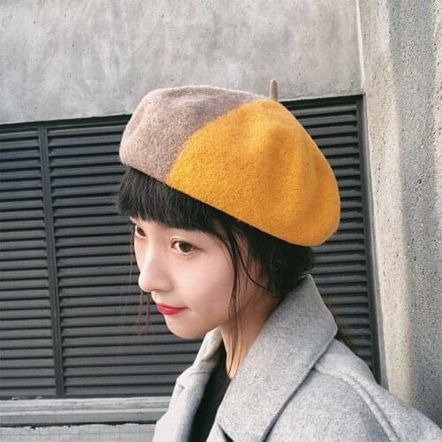 Womens French Style Beret Hats Women Girls Winter Autumn Hairy Painter Berets Hat Female Octagonal cap Cotton Warm