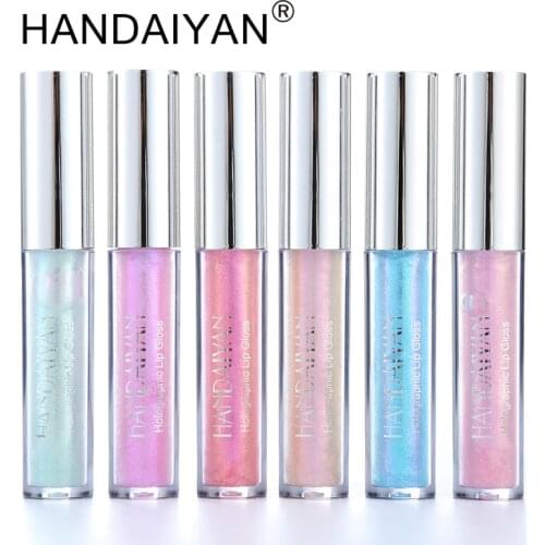 HANDAIYAN Liquid Lip Gloss Laser Holographic Lip Tattoo Lipstick Mermaid Pigment Glitter Lipgloss Lip Plumper Gloss Makeup TSLM2