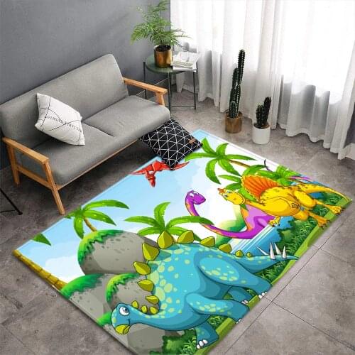 Zoo Dinosaur Triceratops Carpet Non-slip Large Area Rugs Floor Door Mat Bedroom Kids Play Mats Home Living Room Decoration