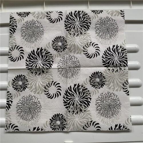 20 vintage napkins paper tissue decoupage black white flower towel birthday wedding party home hotel decor Guardanapo serviettes