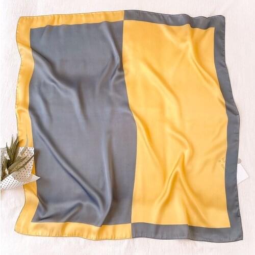 2021 Silk Female Neck Scarf Square Shawls and Wraps Print Women Hijab Scarves Headband Foulard Neckerchief Bandana