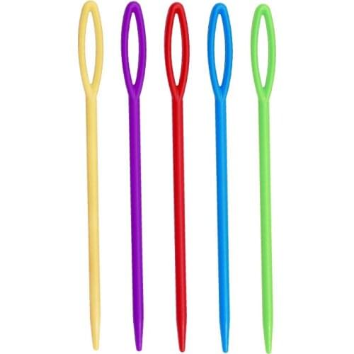 500PCS 9CM Plastic Sewing Needles for Kids Craft and Needle Projects Colorful Sewing Needles for Crafts Needlework Project