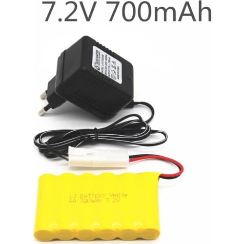 7.2v 700mah AA NI-CD Battery With 7.2v Charger Set For Electric toys car Telerobot boat Remote control Tank L6.2-2P Plug