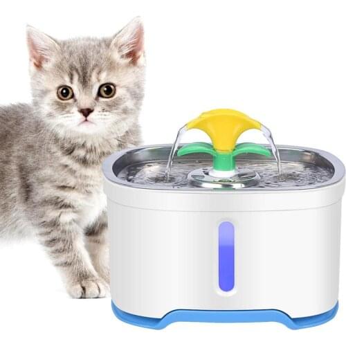 Automatic Pet Water Fountain Cat Dog Drinking Bowl USB Electric Water Dispenser Double Nozzle Quiet Drinker Auto Feeder