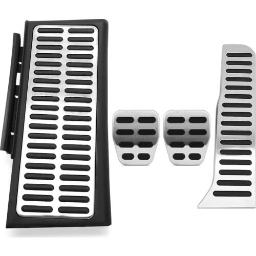 Car Plate Stainless Manual Pedals Fuel Brake Footrest Pedal For Audi Q3 2012 2013 2014 2015 2016-2018 LHD Replacement Pad